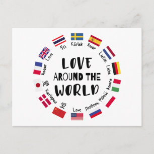 Liefde Rond de Wereld Talen Feestdagenkaart