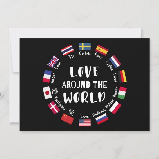 Liefde Rond de Wereld Talen Kaart (Voorkant)