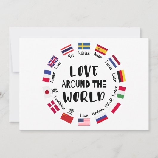Liefde Rond de Wereld Talen Kaart (Voorkant)