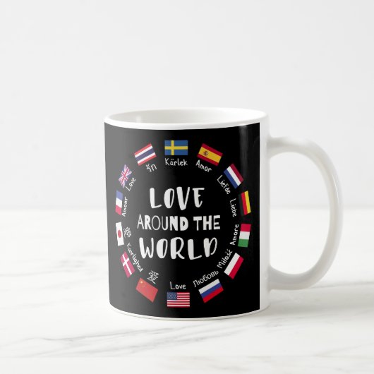 Liefde Rond de Wereld Talen Koffiemok (Rechts)