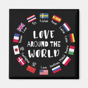Liefde Rond de Wereld Talen Magneet