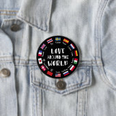 Liefde Rond de Wereld Talen Ronde Button 7,6 Cm (In situ)
