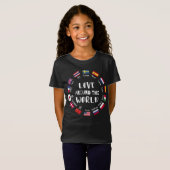 Liefde Rond de Wereld Talen T-shirt (Voorkant volledig)