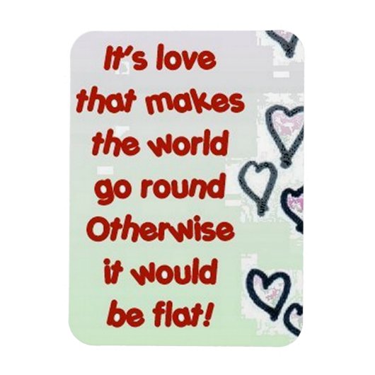 Liefde Rond Vlakke Leuke Magneet (Verticaal)