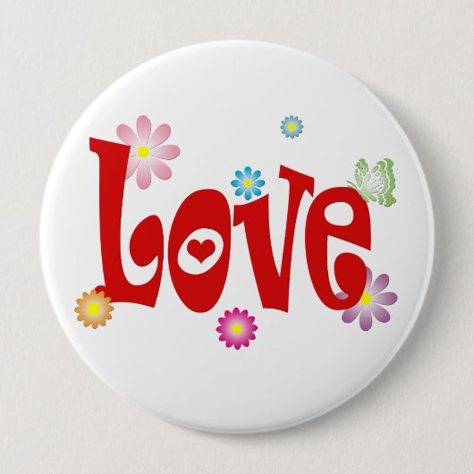 Liefde Ronde Button 4,0 Cm (Voorkant)