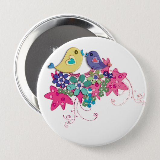 Liefde Ronde Button 4,0 Cm (Voorkant /achterkant)