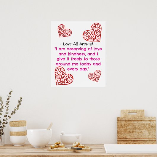 Liefde rondom poster (Keuken)