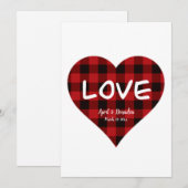 Liefde, rood buffel karoppatroon, valentijnsdag  feestdagenkaart (Voorkant / Achterkant)