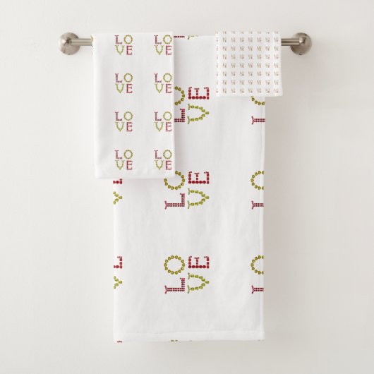 Liefde, rood en geel bad handdoek (Insitu)