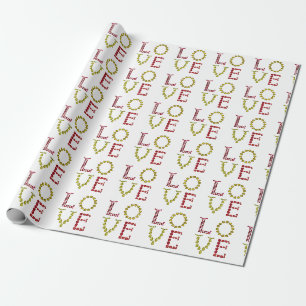 Liefde, rood en geel cadeaupapier