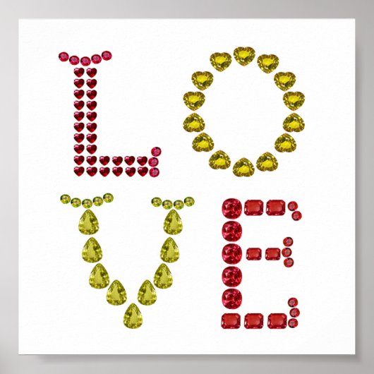 Liefde, rood en geel poster (Voorkant)