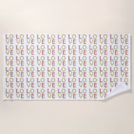 Liefde, rood en geel strandlaken