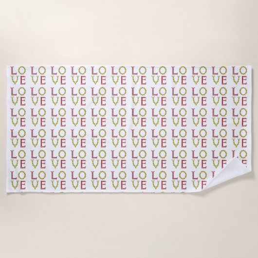 Liefde, rood en geel strandlaken (Voorkant)