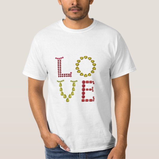 Liefde, rood en geel t-shirt (Voorkant)