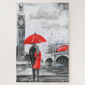 Liefde rood en grijs - paraplu legpuzzel (Verticaal)