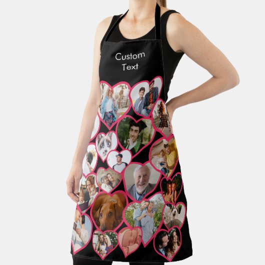 Liefde Rood Hart | Aangepaste 20 foto's Collage &  Schort (Insitu)