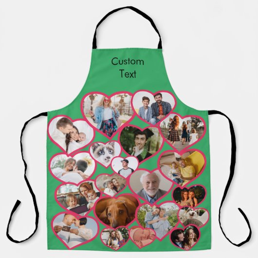 Liefde Rood Hart | Aangepaste 20 foto's Collage & Schort (Voorkant)