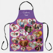 Liefde Rood Hart | Aangepaste 20 foto's Collage &  Schort (Voorkant)