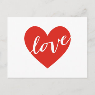 Liefde, rood hart briefkaart