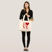 Liefde, rood hart/DIY tekst Grote Tote Bag (Voorkant (model))