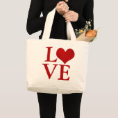 Liefde, rood hart/DIY tekst Grote Tote Bag (Voorkant (product))