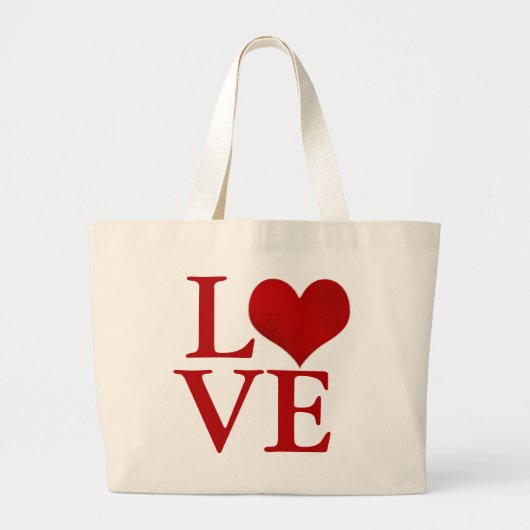 Liefde, rood hart/DIY tekst Grote Tote Bag (Voorkant)