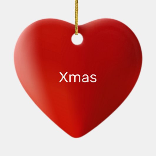 Liefde rood hart en kalligrafie keramisch ornament (Achterkant)