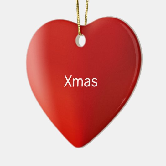 Liefde rood hart en kalligrafie keramisch ornament (Links)