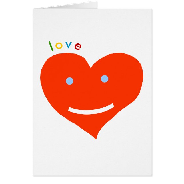 liefde rood hart - glimlach : ) (Voorkant)
