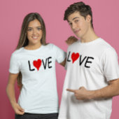 Liefde rood hart typografie t-shirt