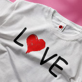 Liefde rood hart typografie t-shirt