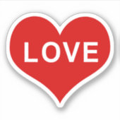 LIEFDE Rood Liefde Hart Vinyl Sticker (Voorkant)