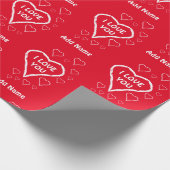 Liefde Rood met Witte Harten Inpakpapier (Hoek)