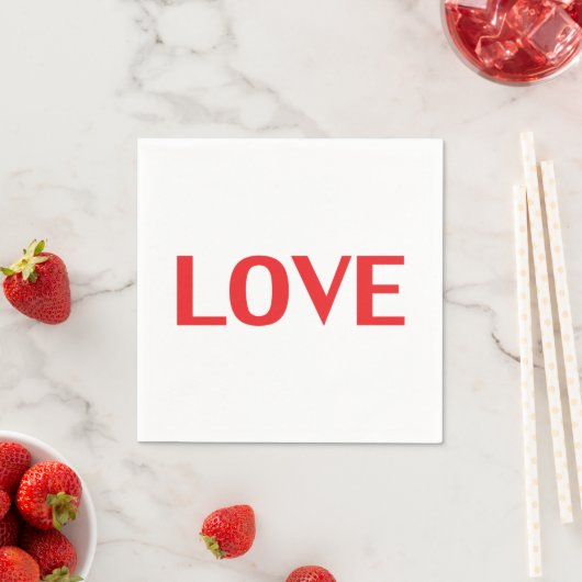 Liefde rood wit minimalistisch modern Valentijnsda Servet (Insitu)