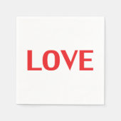 Liefde rood wit minimalistisch modern Valentijnsda Servet (Voorkant)