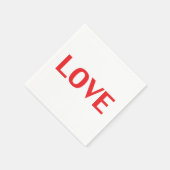 Liefde rood wit minimalistisch modern Valentijnsda Servet (Hoek)