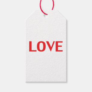 Liefde rood wit minimalistisch Valentijnsdag Cadeaulabel
