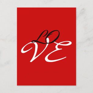 Liefde Rood Wit Zwart Kleur Calligrafie Schrift Briefkaart