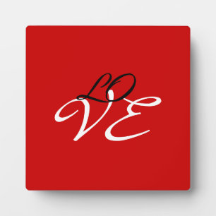 Liefde Rood Wit Zwart Kleur Calligrafie Schrift Fotoplaat