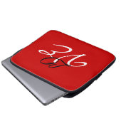Liefde Rood Wit Zwart Kleur Calligrafie Schrift Laptop Sleeve (Voorkant onderkant)