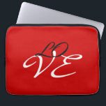 Liefde Rood Wit Zwart Kleur Calligrafie Schrift Laptop Sleeve<br><div class="desc">U kunt de lettertypen en kleuren eenvoudig wijzigen. U kunt ook uw logo en de achtergrondafbeelding toevoegen zoals u wilt.</div>