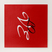 Liefde Rood Wit Zwart Kleur Calligrafie Schrift Legpuzzel (Horizontaal)