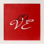 Liefde Rood Wit Zwart Kleur Calligrafie Schrift Legpuzzel<br><div class="desc">U kunt de lettertypen en kleuren eenvoudig wijzigen. U kunt ook uw logo en de achtergrondafbeelding toevoegen zoals u wilt.</div>