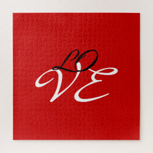 Liefde Rood Wit Zwart Kleur Calligrafie Schrift Legpuzzel
