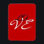 Liefde Rood Wit Zwart Kleur Calligrafie Schrift Magneet<br><div class="desc">U kunt de lettertypen en kleuren eenvoudig wijzigen. U kunt ook uw logo en de achtergrondafbeelding toevoegen zoals u wilt.</div>