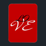 Liefde Rood Wit Zwart Kleur Calligrafie Schrift Magneet<br><div class="desc">U kunt de lettertypen en kleuren eenvoudig wijzigen. U kunt ook uw logo en de achtergrondafbeelding toevoegen zoals u wilt.</div>