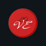 Liefde Rood Wit Zwart Kleur Kalligrafie Schrift Magneet<br><div class="desc">U kunt de lettertypen en kleuren eenvoudig wijzigen. U kunt ook uw logo en de achtergrondafbeelding toevoegen zoals u wilt.</div>