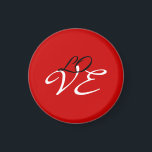 Liefde Rood Wit Zwart Kleur Kalligrafie Schrift Magneet<br><div class="desc">U kunt de lettertypen en kleuren eenvoudig wijzigen. U kunt ook uw logo en de achtergrondafbeelding toevoegen zoals u wilt.</div>