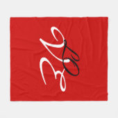 Liefde Rood Wit Zwart Kleur Kalligrafie Script Fleece Deken (Voorkant (Horizontaal))