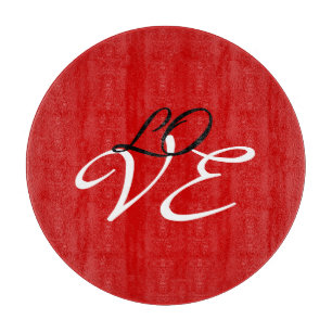 Liefde Rood Wit Zwart Kleur Kalligrafie Script Snijplank
